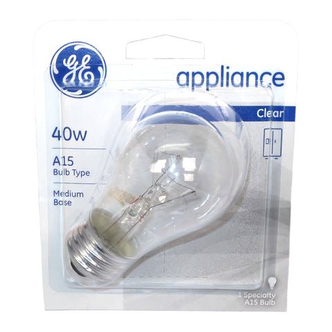 15206 GE 120V 40W A15 Card E26 Incandescent Appliance Bulb with Packaging