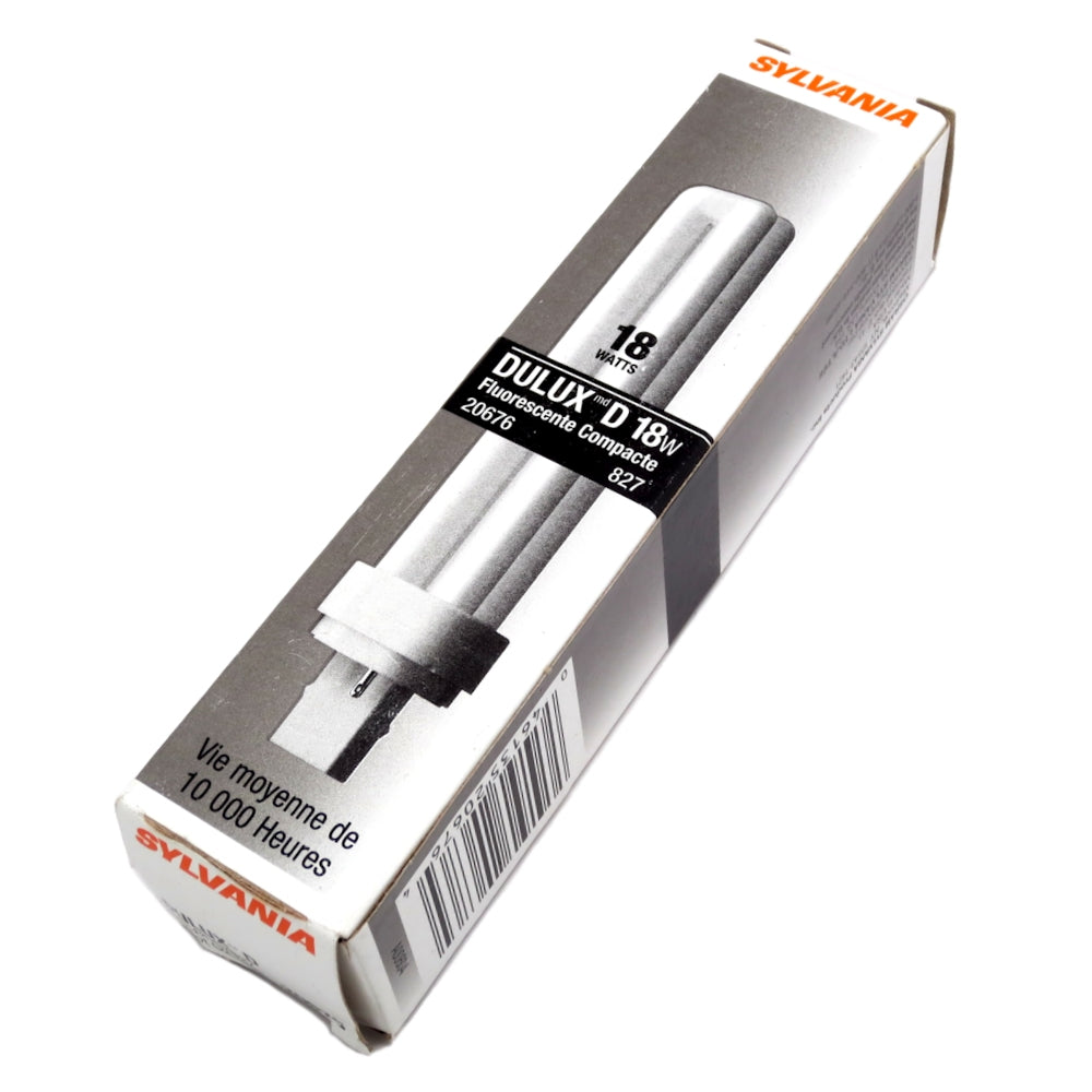 20676 Sylvania CF18DD/827/ECO Dulux D 18W 2 Pin CFL Lamp