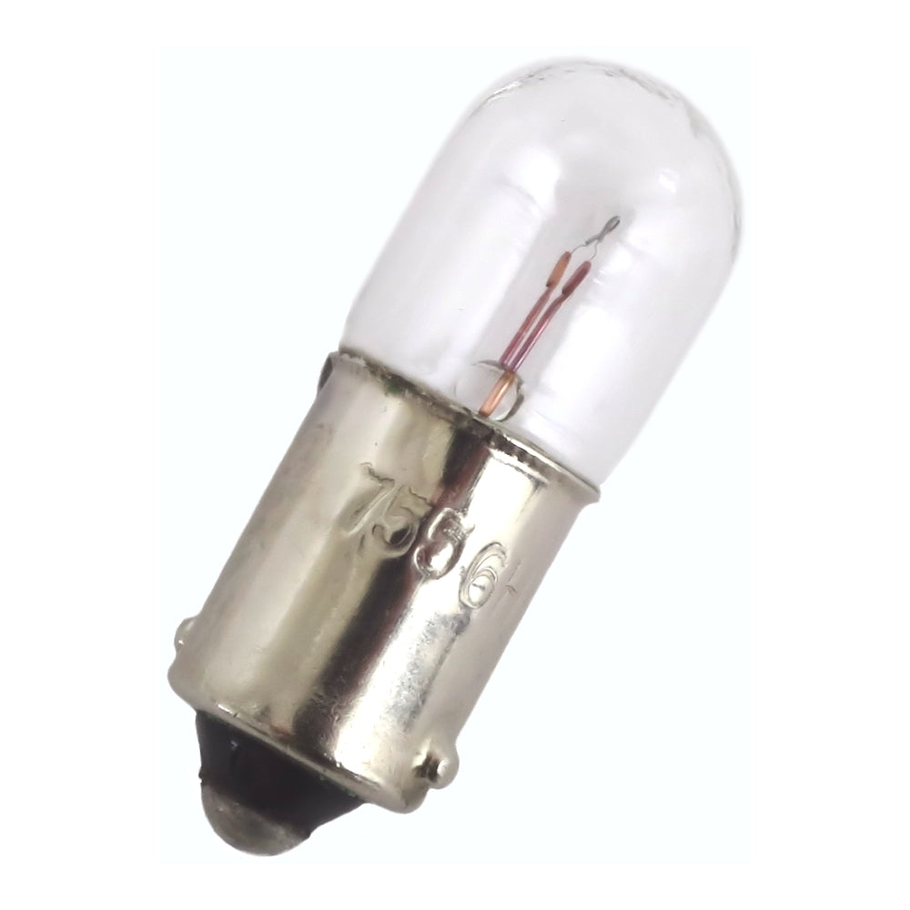 40932 Eiko 755 1W 6.3V BA9s T3 1/4 Clear Indicator Lamp