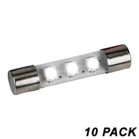 FL1WW Warm White 8V 23mA 3 SMD LED Fuse Lamp 10 PACK