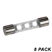 FL1WW Warm White 8V 23mA 3 SMD LED Fuse Lamp 8 PACK