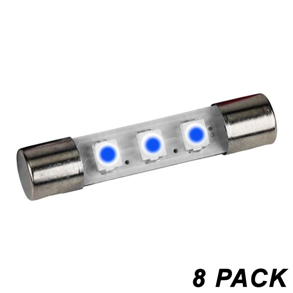 FL3IB Ice Blue 8V 23mA 3 SMD LED Fuse Lamp 8 PACK